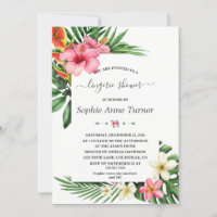 Tropical Flowers Bloom Calligraphy Lingerie Shower