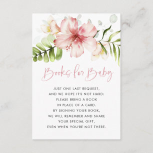 Tropical Flowers Books for Baby Card, Book Request Enclosure Card