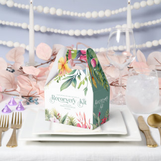 Tropical Flowers Border Wedding Recovery Kit Favour Box