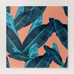 Tropical flowers, botanical seamless background. jigsaw puzzle