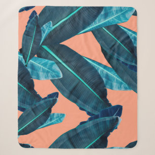 Tropical flowers, botanical seamless background. sherpa blanket