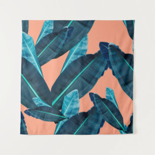 Tropical flowers, botanical seamless background. tapestry