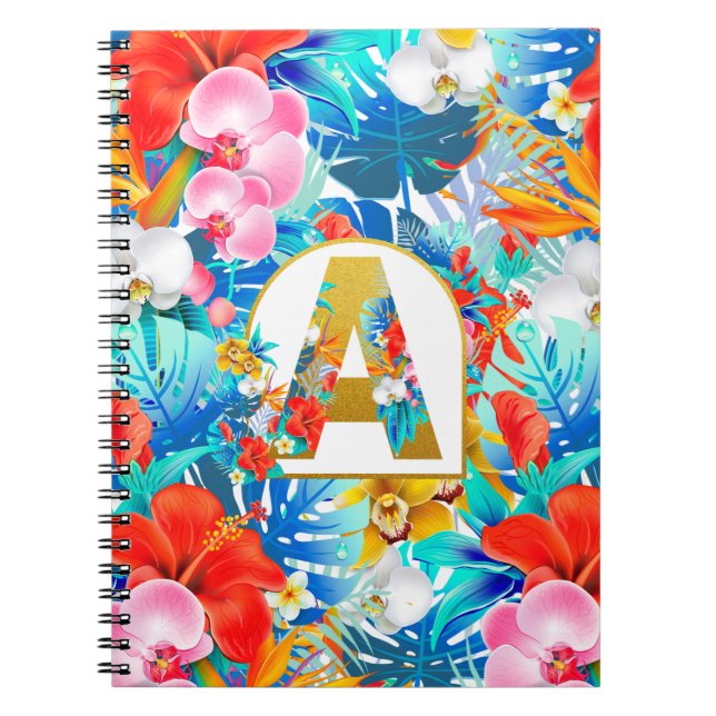 Tropical Flowers Bridal Party Gifts Bridesmaid Mum Notebook (Front)