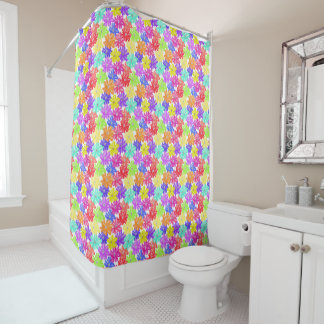 Tropical flowers, bright flowers shower curtain
