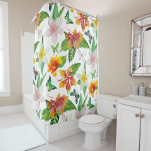 Tropical Flowers & Butterflies pattern