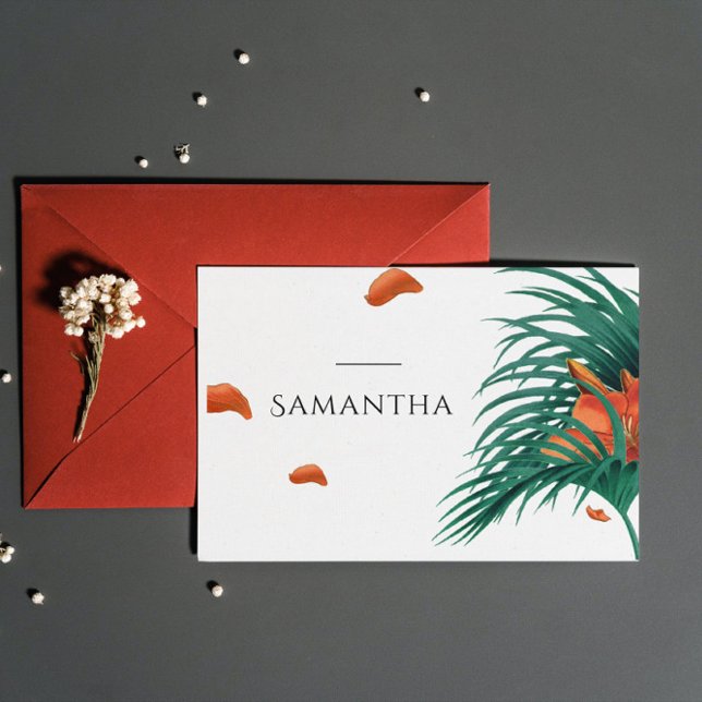Tropical Flowers Classy Wedding Escort Card (Creator Uploaded)