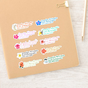 Tropical Flowers Custom-Cut Vinyl Sticker