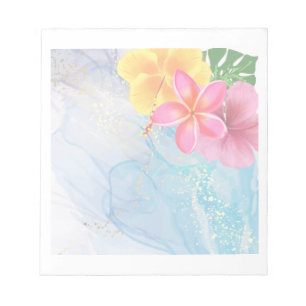 Tropical flowers design on a notepad. notepad