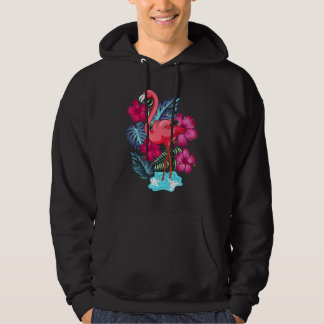 Tropical Flowers Flamingo  Zoo Animal Bird Flaming Hoodie