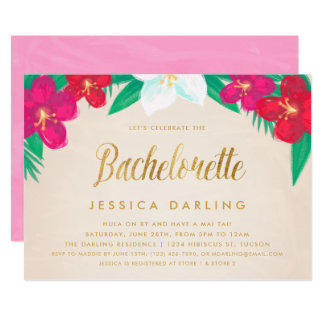 Hawiiaan Bachelorette Party Invitations 6