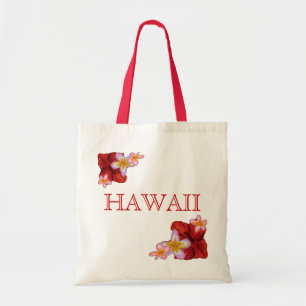 Tropical flowers Hawaii reusable bag
