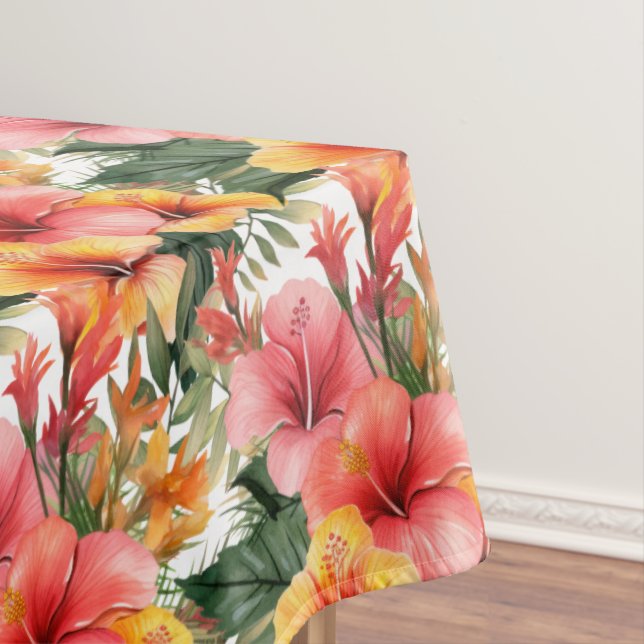 Tropical Flowers Hibiscus Tablecloth (In Situ)