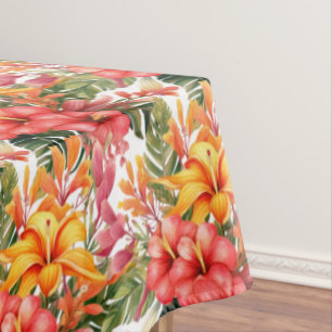 Tropical Flowers Hibiscus Tablecloth