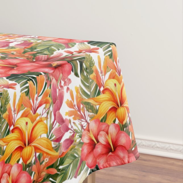 Tropical Flowers Hibiscus Tablecloth (In Situ)