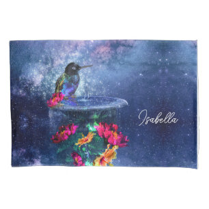 Tropical flowers,hummingbird personalized Pillowcase