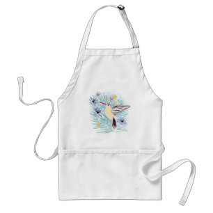 Tropical flowers, hummingbirds. standard apron