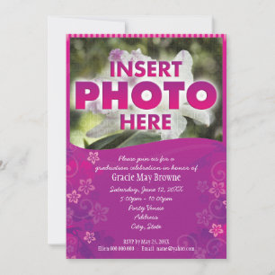 tropical flowers invitation