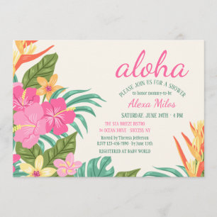 Tropical Flowers Invitation
