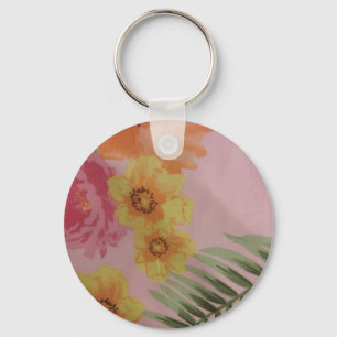 Tropical Flowers Key Ring