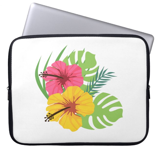 Tropical Flowers Laptop Case (Front)