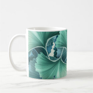 Tropical flowers, leaves, seamless background coffee mug