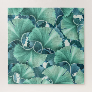 Tropical flowers, leaves, seamless background jigsaw puzzle