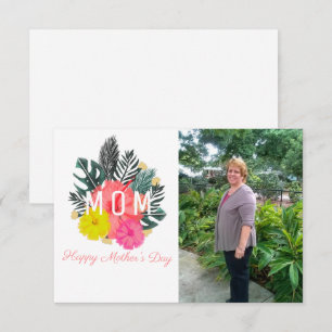Tropical Flowers Mother's Day Photo Card