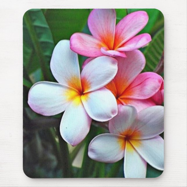 Tropical flowers mouse mat (Front)