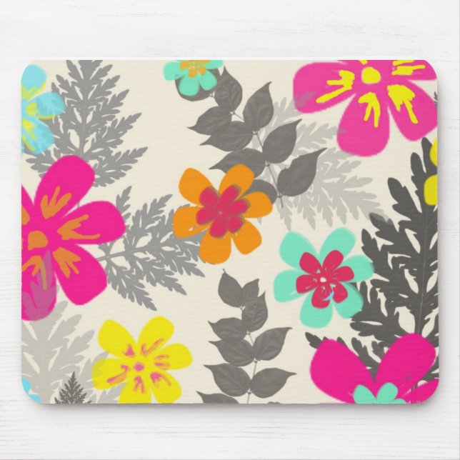 Tropical Flowers Mouspad Mouse Mat (Front)