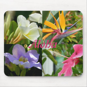 Tropical Flowers of Kauai Hawaii Hibiscus Plumeria Mouse Mat
