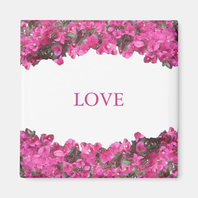 Tropical Flowers on White Magnet (Front)