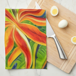 Tropical Flowers One Tea Towel