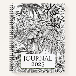 Tropical Flowers Palm Trees 2025 Journal
