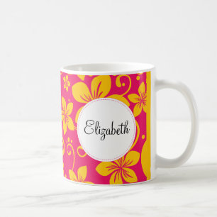 Tropical Flowers Personalised Mug