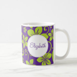 Tropical Flowers Personalised Mug