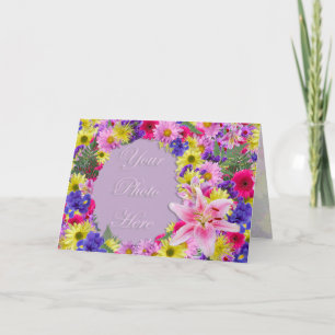 Tropical Flowers Picture Frame Greeting Card