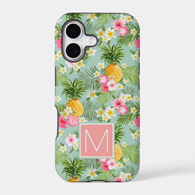 Tropical Flowers & Pineapples | Add Your Initial (Back)