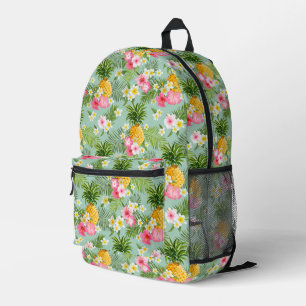 Tropical Flowers & Pineapples Printed Backpack