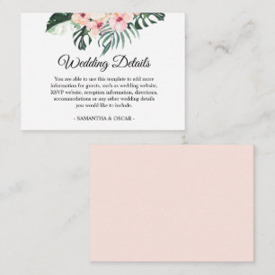 Tropical Flowers & Pink Flamingo Beauty Enclosure Card