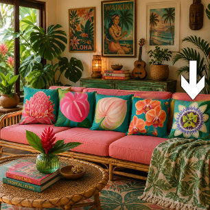 Tropical Flowers Plant Cushion