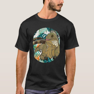 Tropical Flowers Reptile Animal Exotic Lizard Igu T-Shirt