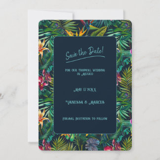 Tropical Flowers Save the Date  Invitation