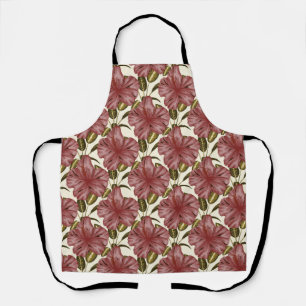 Tropical flowers seamless pattern red flowers apron