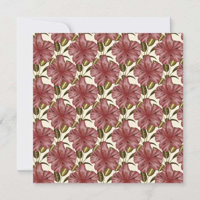 Tropical flowers seamless pattern | red flowers card (Front)