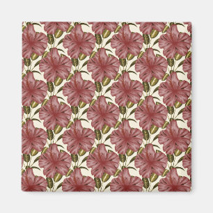 Tropical flowers seamless pattern red flowers magnet