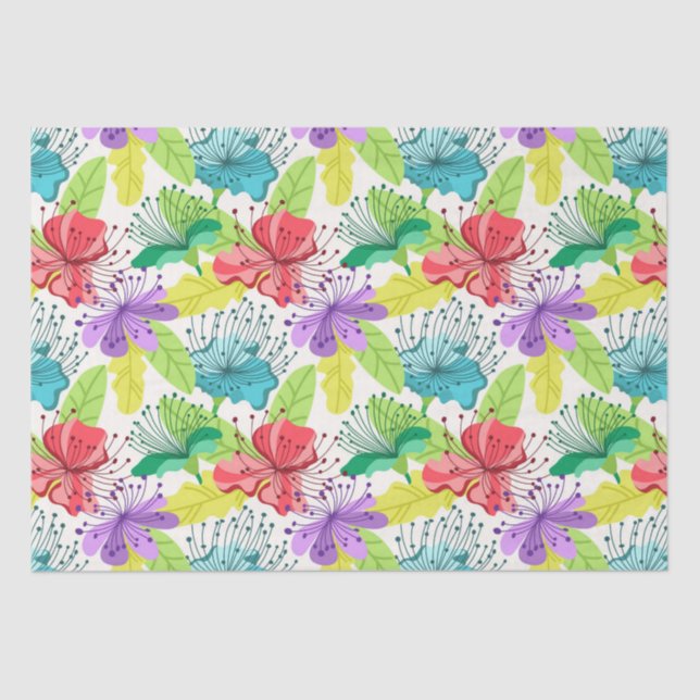 Tropical flowers seamless pattern tissue paper (Front)