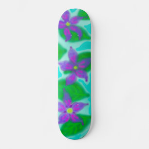 Tropical flowers skateboard