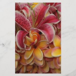 Tropical flowers stationery