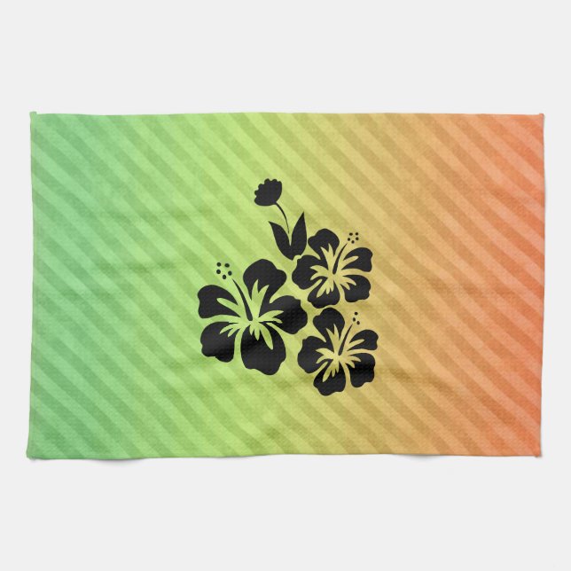 Tropical Flowers Tea Towel (Horizontal)