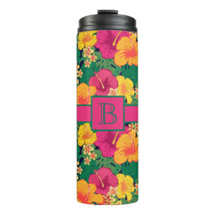 Tropical Flowers Thermal Tumbler